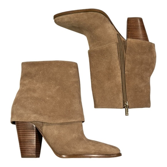 JESSICA SIMPSON Coulton Suede Foldover Bootie Sandstone Size 9 - Picture 7 of 9